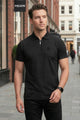 Turbo Elite Weave Textured Zipper Men's Polo Shirt