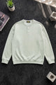 Turbo Ban Style Button Placket Imported Men's Sweatshirt In White Grey