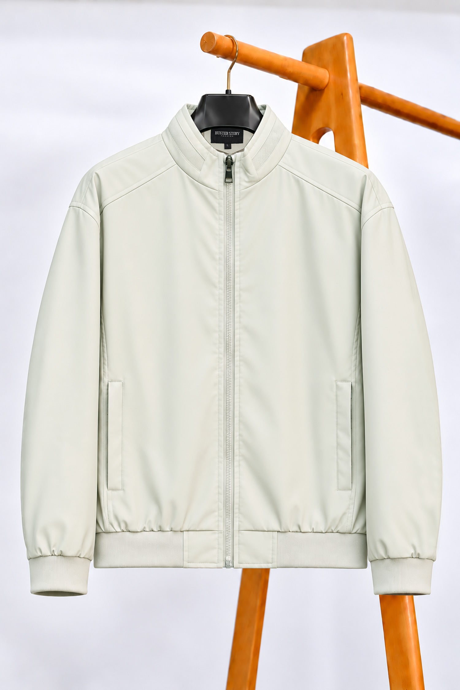Turbo Transitional Fall Imported Leather Jacket In White Grey