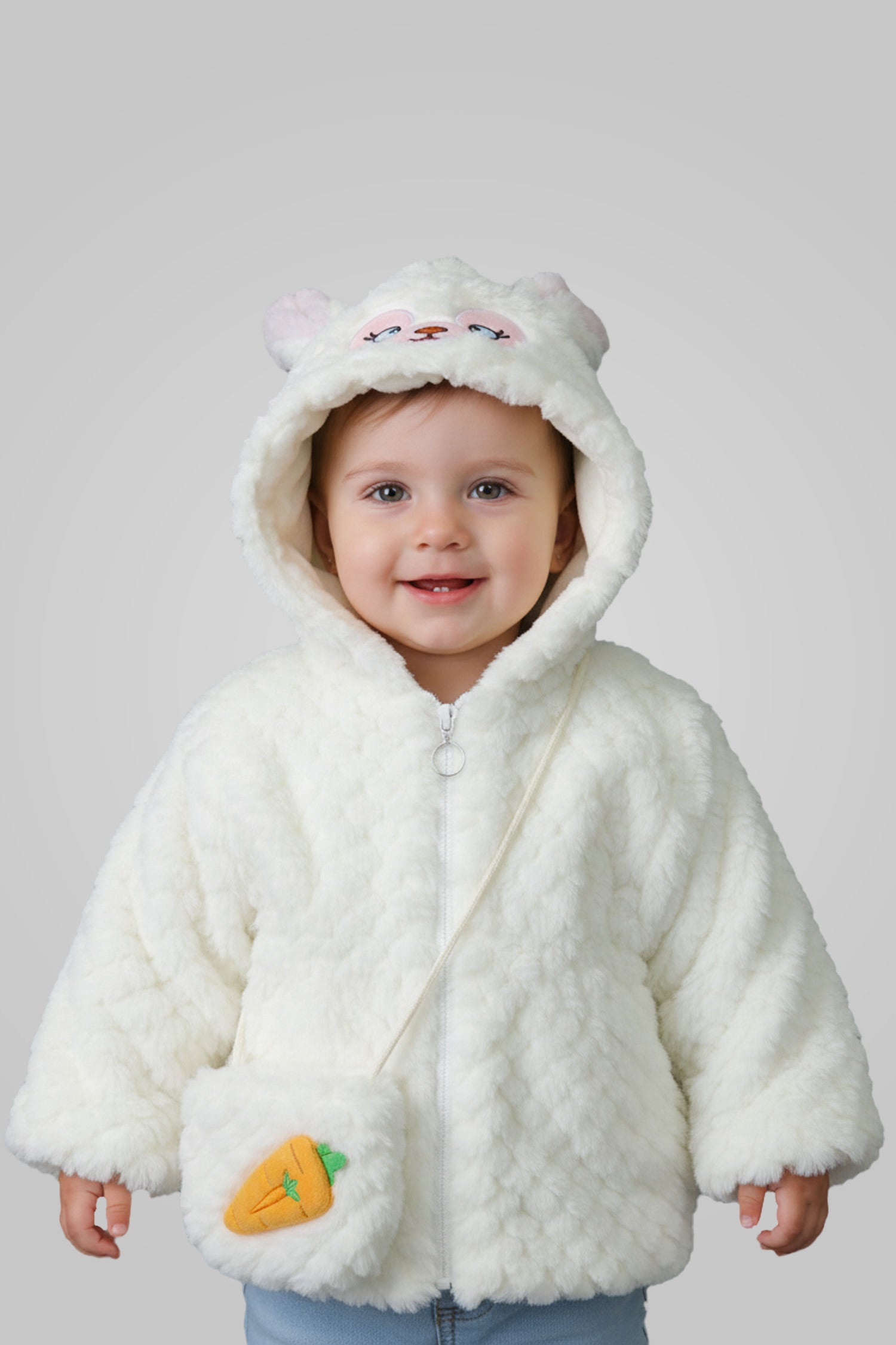 Rabbit Hood Style Girls Puffer Jacket