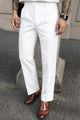 Single Plated Men's Cotton Pant In White