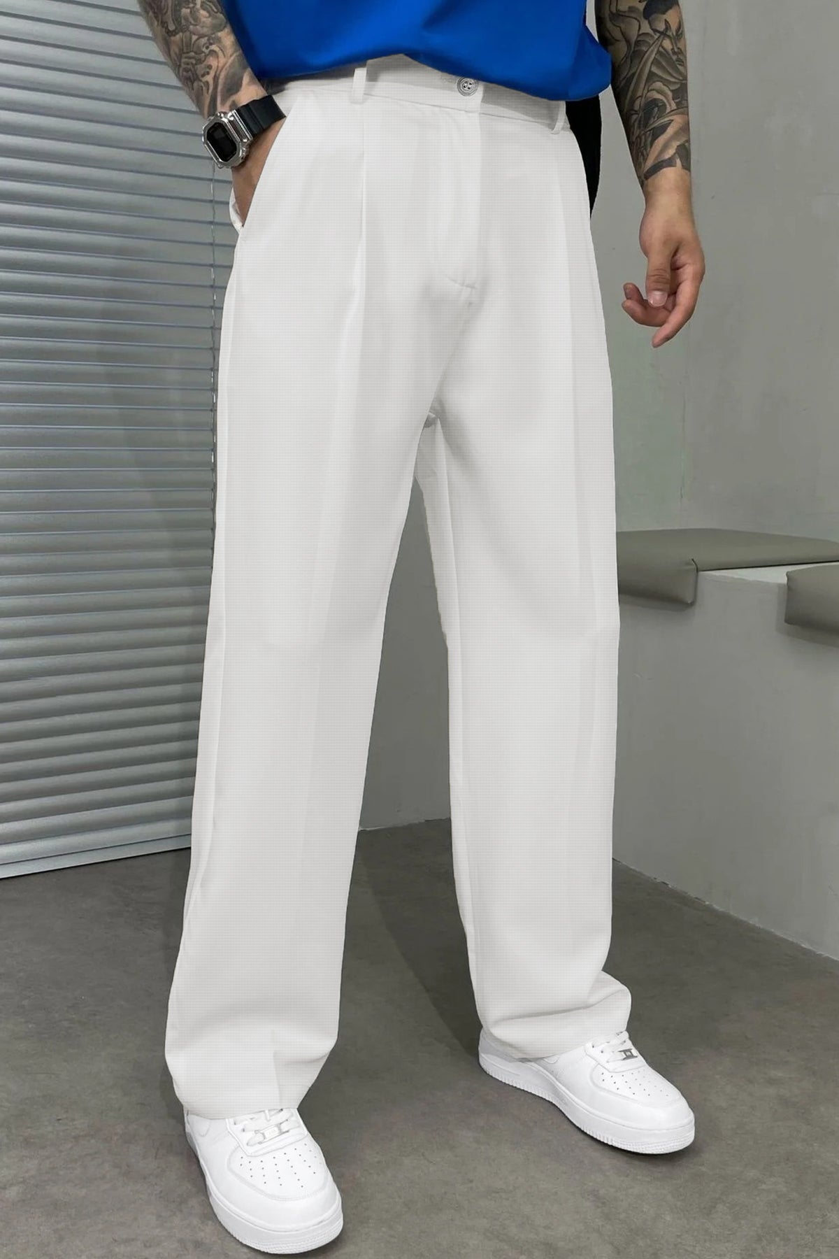 Loose Bottom Men's Stripe line Cotton Pant