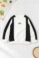 Alo Color-Block Quarter Round Neck Kid's Sweatshirt In White
