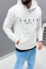 Turbo Original Signature Fleece Hoodie In White