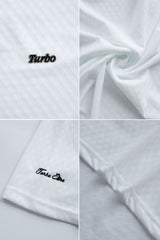 Turbo Diamond Motif Textured Crew Neck Tee