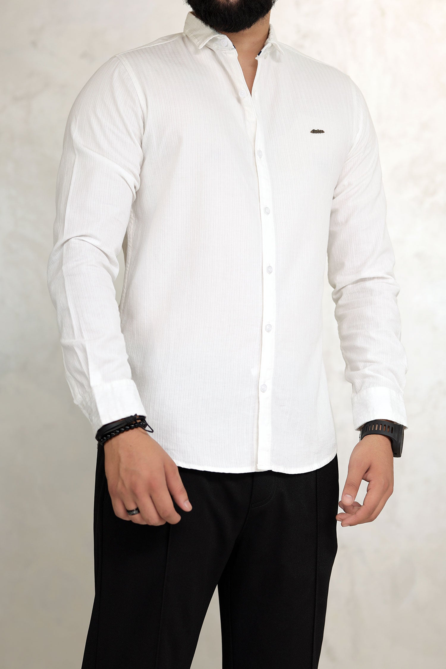Turbo Organic MonoChromatic Long Sleeve Cotton Casual Shirt