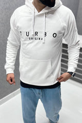 Turbo Original Signature Fleece Hoodie In White