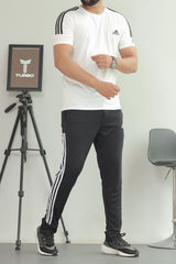 Adds Premium Tri-Line Quick-Dry Tracksuit In White