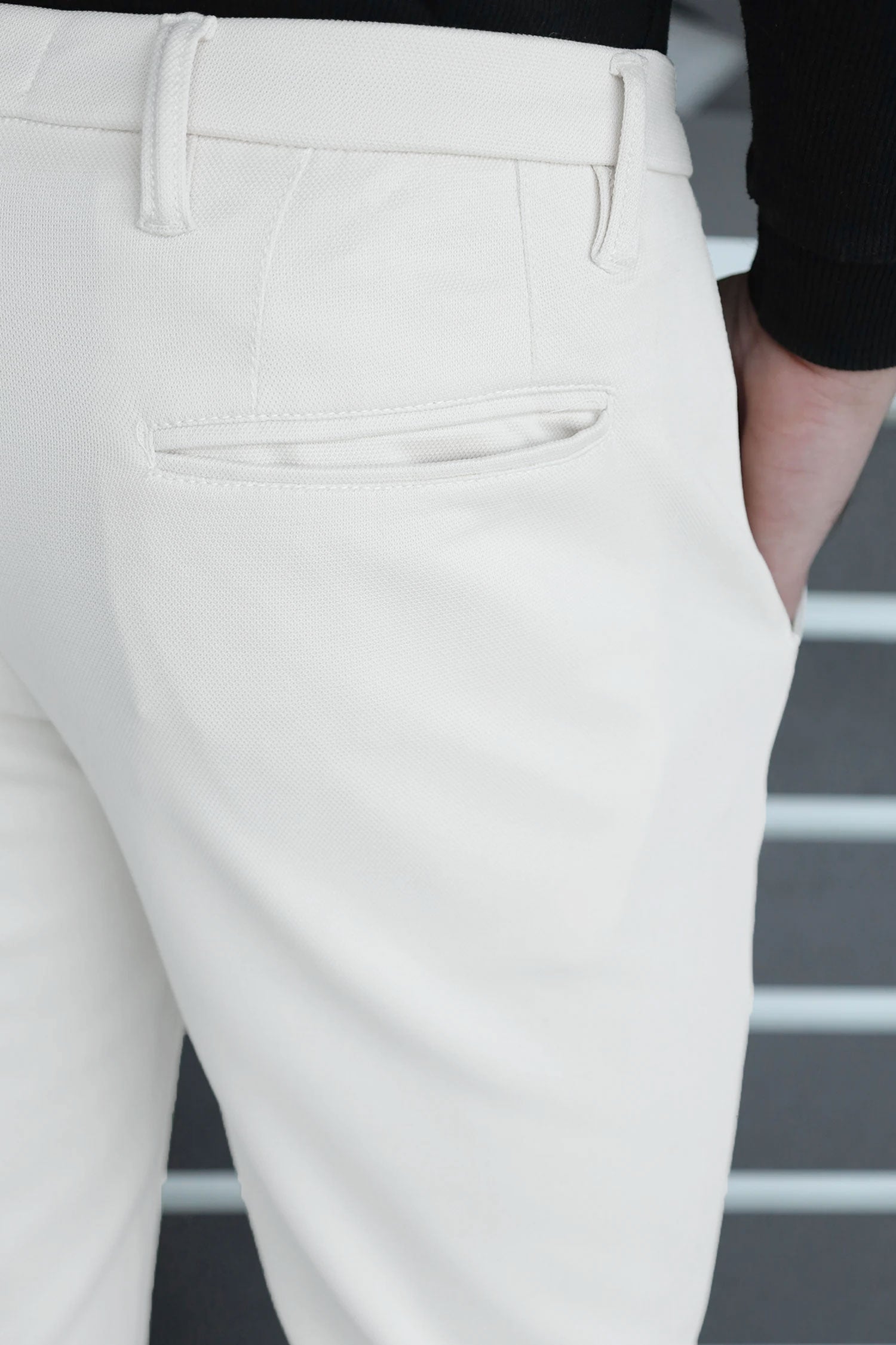 Elegant Self Texture Knitted Cotton Ankle fit Pant