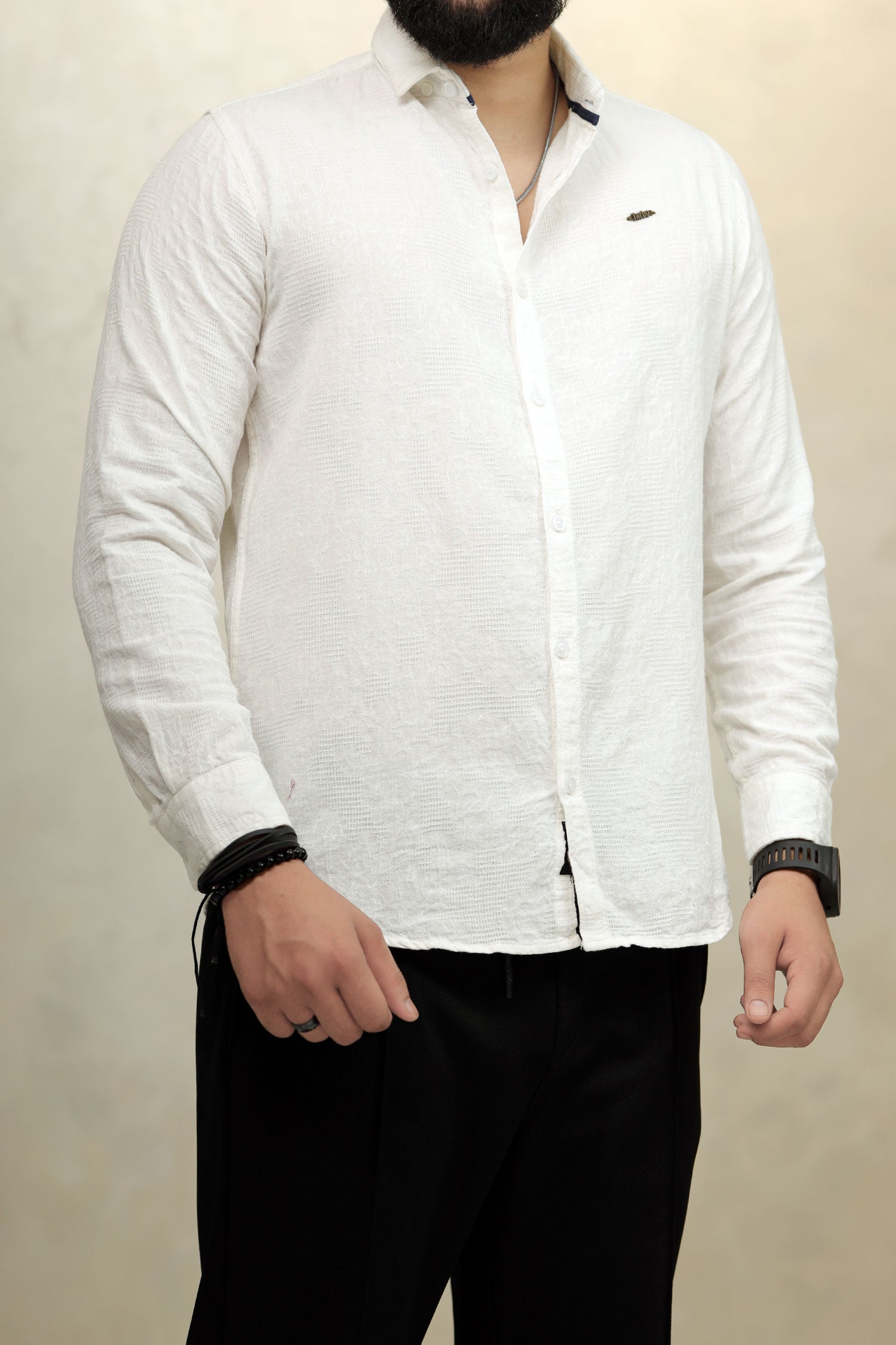 Turbo Vintage Patterend Long Sleeve Cotton Casual Shirt