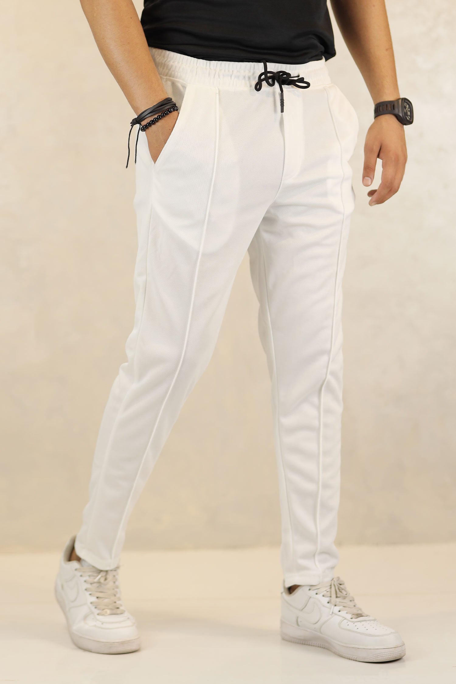 Turbo Fashion Smart Slim Fit Trouser in White