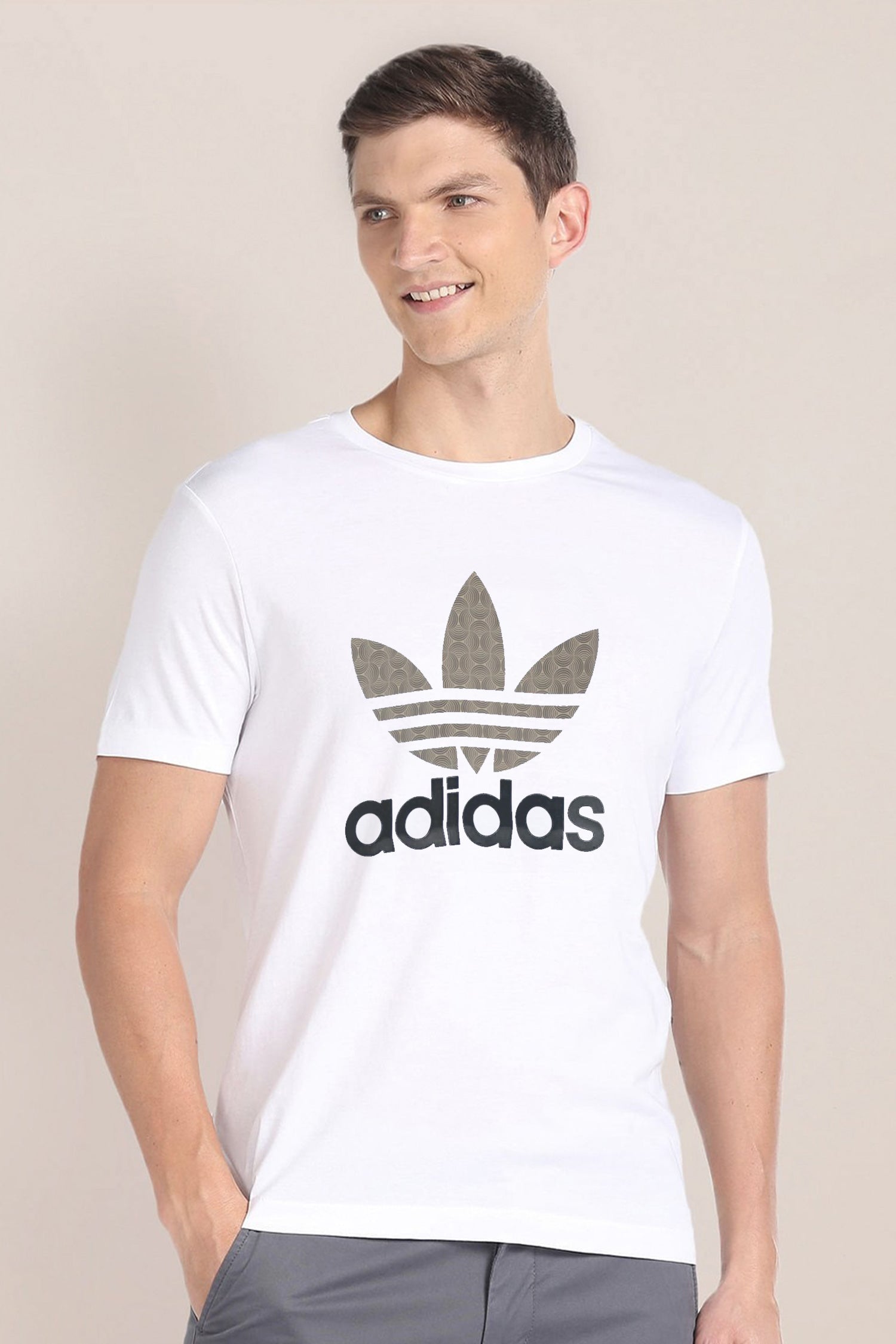 Adds Blend Trefoil Round Imported Neck T-Shirt