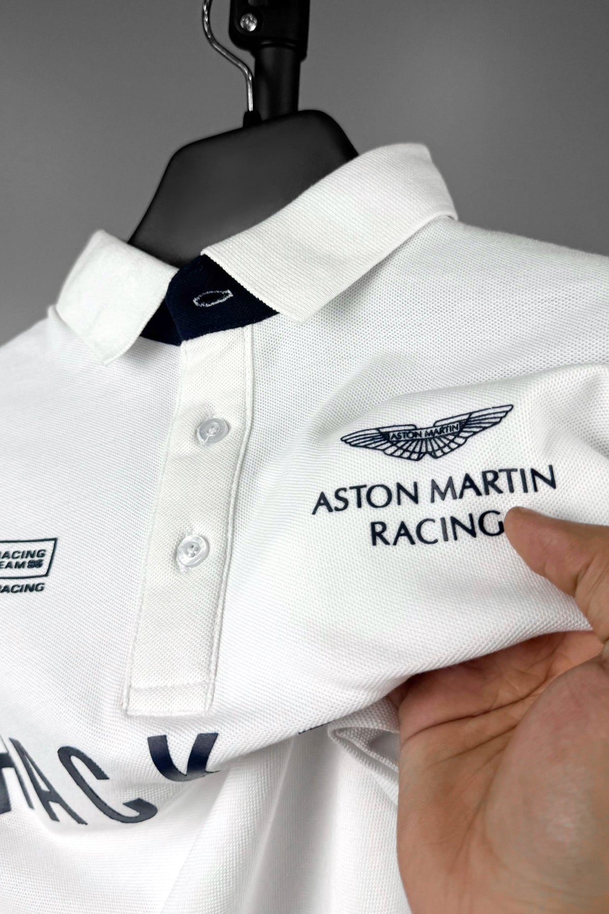 Hackt Lndon Aston Martin Racing Contrast Sleeve Men's Polo Shirt