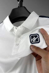 Oslor Weekend Offender Shoulder Panel Men's Polo Shirt In White