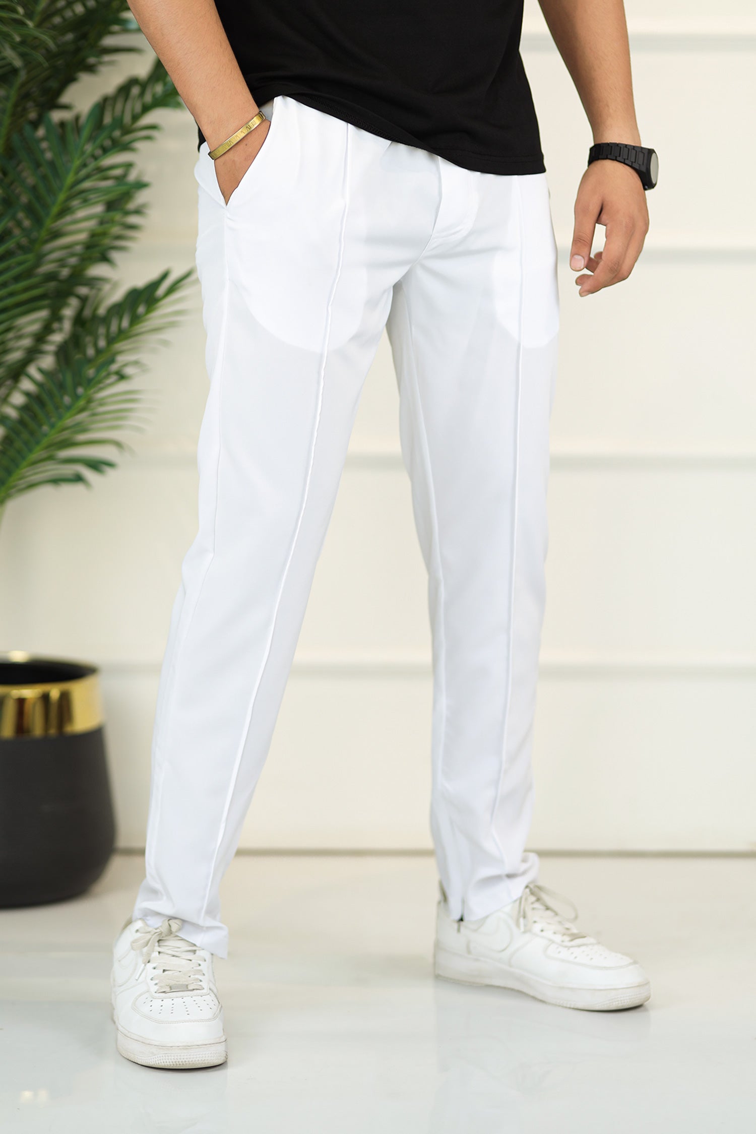 Turbo Micron Swift-Line Panel Trouser In White