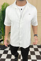 Turbo Minimalist Design Half Sleeve Casual Shirt In White