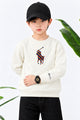 Plo Rph Lren Heritage Round Neck Kid's Sweatshirt In White