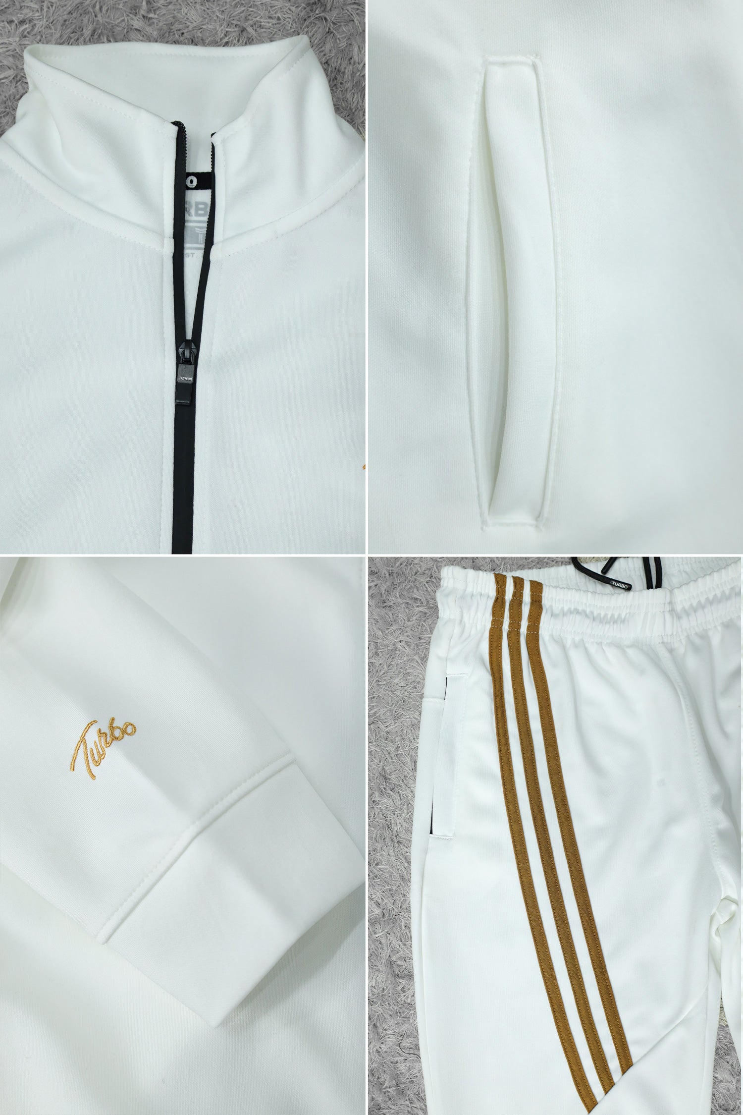 Turbo Diagonal Stripes Men Zipper Tracksuit