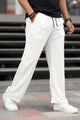 Relaxed Straight Baggy Loose Bottom Trouser in White