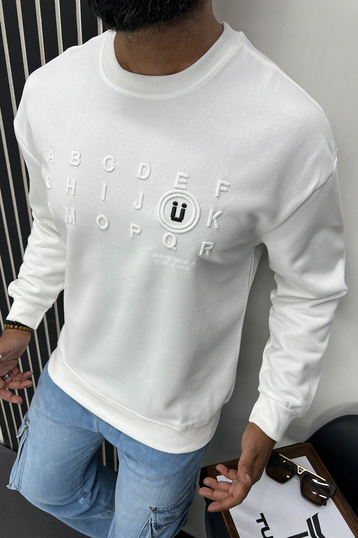 Alphabet Writing Full Sleeves Men's Sweatshirt