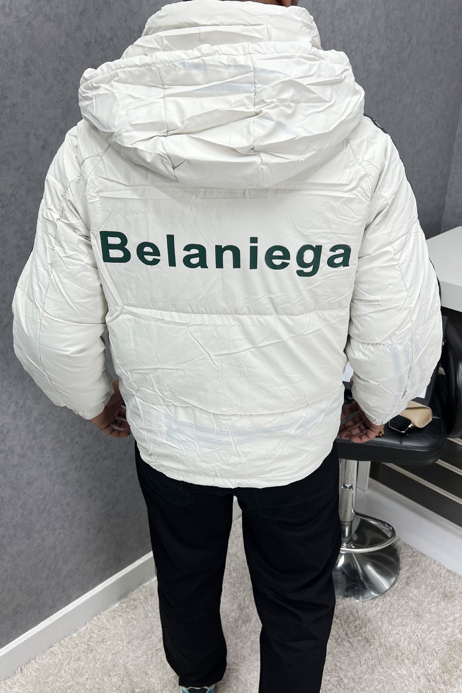 Blcniga Strip Style Padded Imported Puffer Jacket