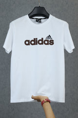 Adds Essentials Linear Imported Round Neck T-Shirt In White