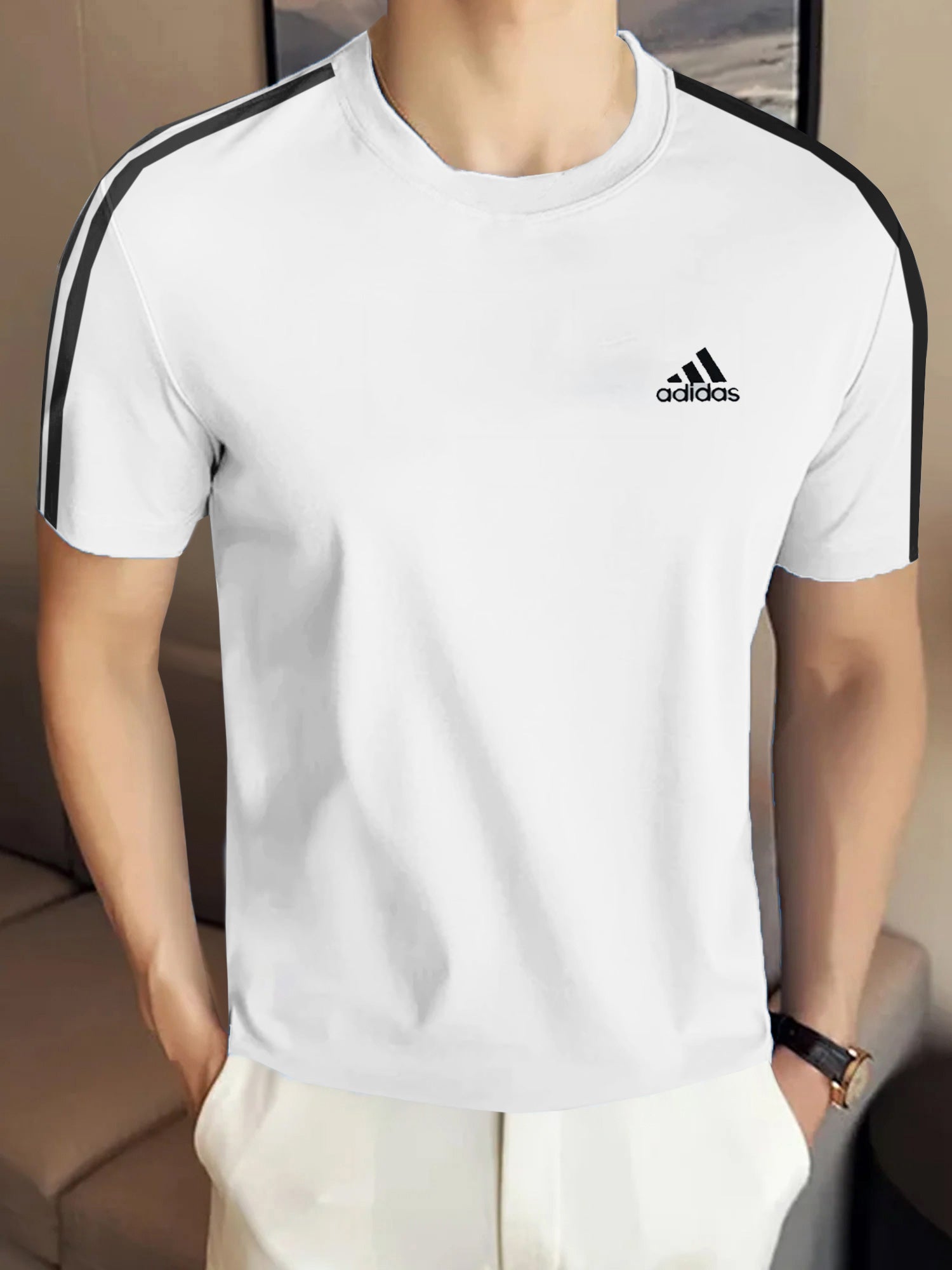 Adds Essentials Classic Strips Round Neck T-Shirt