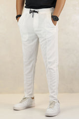 Turbo Fashion Smart Slim Fit Trouser in White