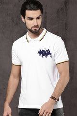 Rph Luren Polo Club 3 Triple Pony Men's Polo Shirt In White