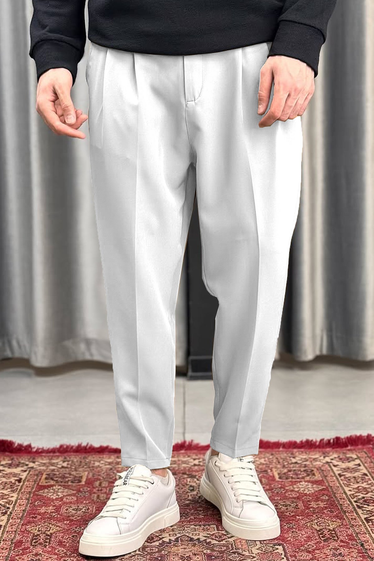 Turbo Pique Textured Double Plate SlimFit Trouser