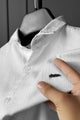 Turbo Organic MonoChromatic Long Sleeve Cotton Casual Shirt In White