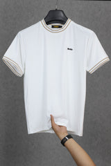 Turbo Basics Stripe Original Crew Neck Tee In White