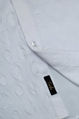 Embossed  Circles All Over Casual Shirt In White