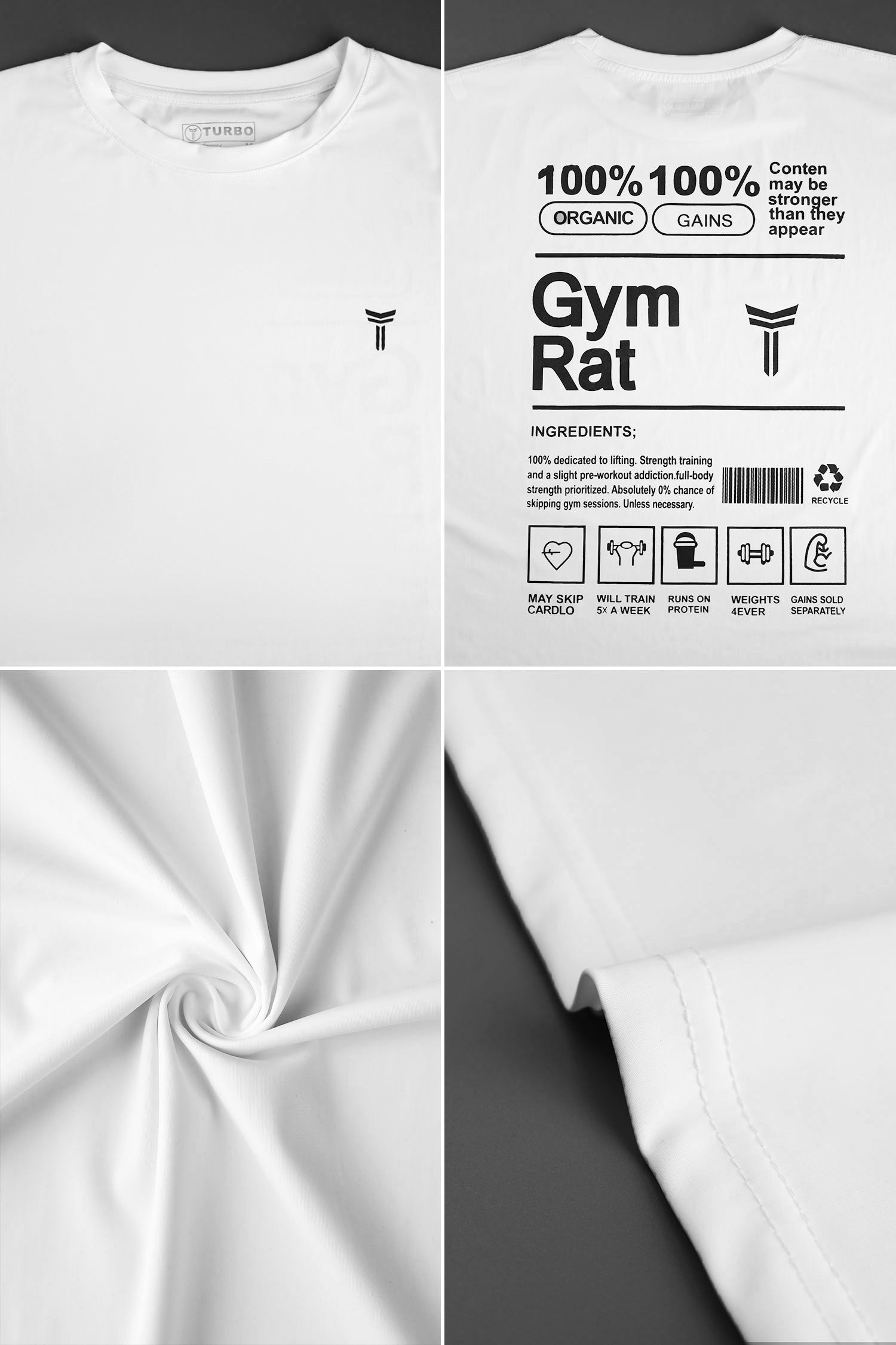 Turbo 'The Gymrat Manifesto' Graphic Performance Dry-Fit Tee