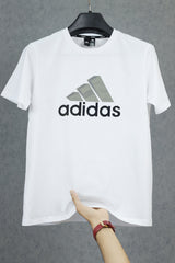 Adds Typography Badge Imported Round Neck T-Shirt In White