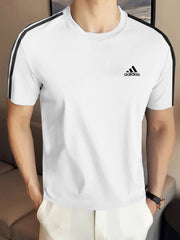 Adds Essentials Classic Strips Round Neck T-Shirt In White