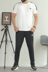 Adds Premium Tri-Line Quick-Dry Tracksuit In White