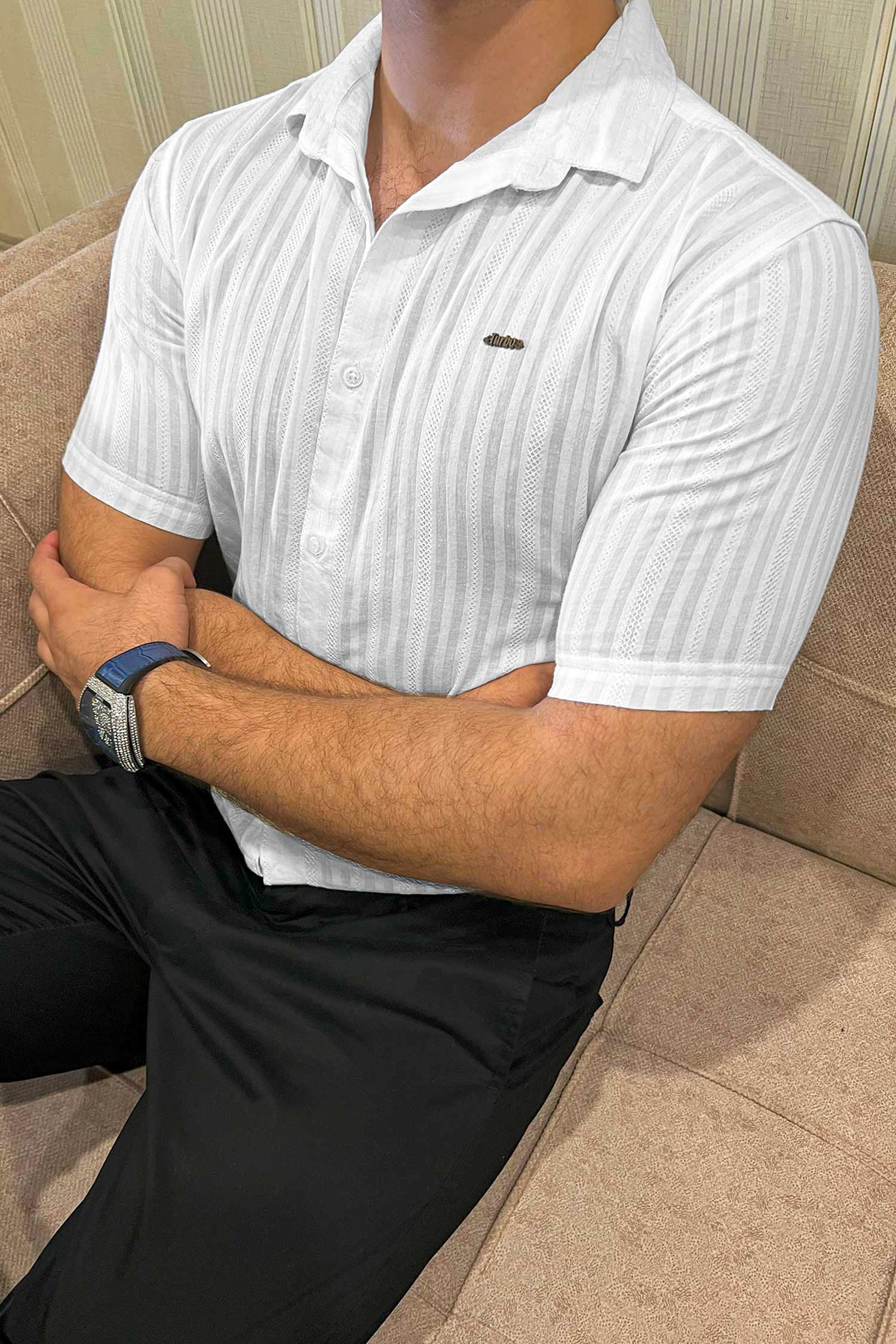 Turbo Minimalist Design Half Sleeve Casual Shirt