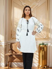 Embroidered Design Puff Sleeve Turkish Imported Top