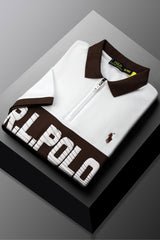 Rph Lren Classic Short Striped Zip Style Men's Polo Shirt