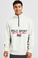 Polo RL Sport Half Zip Full Sleeves Men's Sweatshirt In White