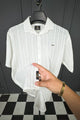 Turbo Minimalist Design Half Sleeve Casual Shirt In White