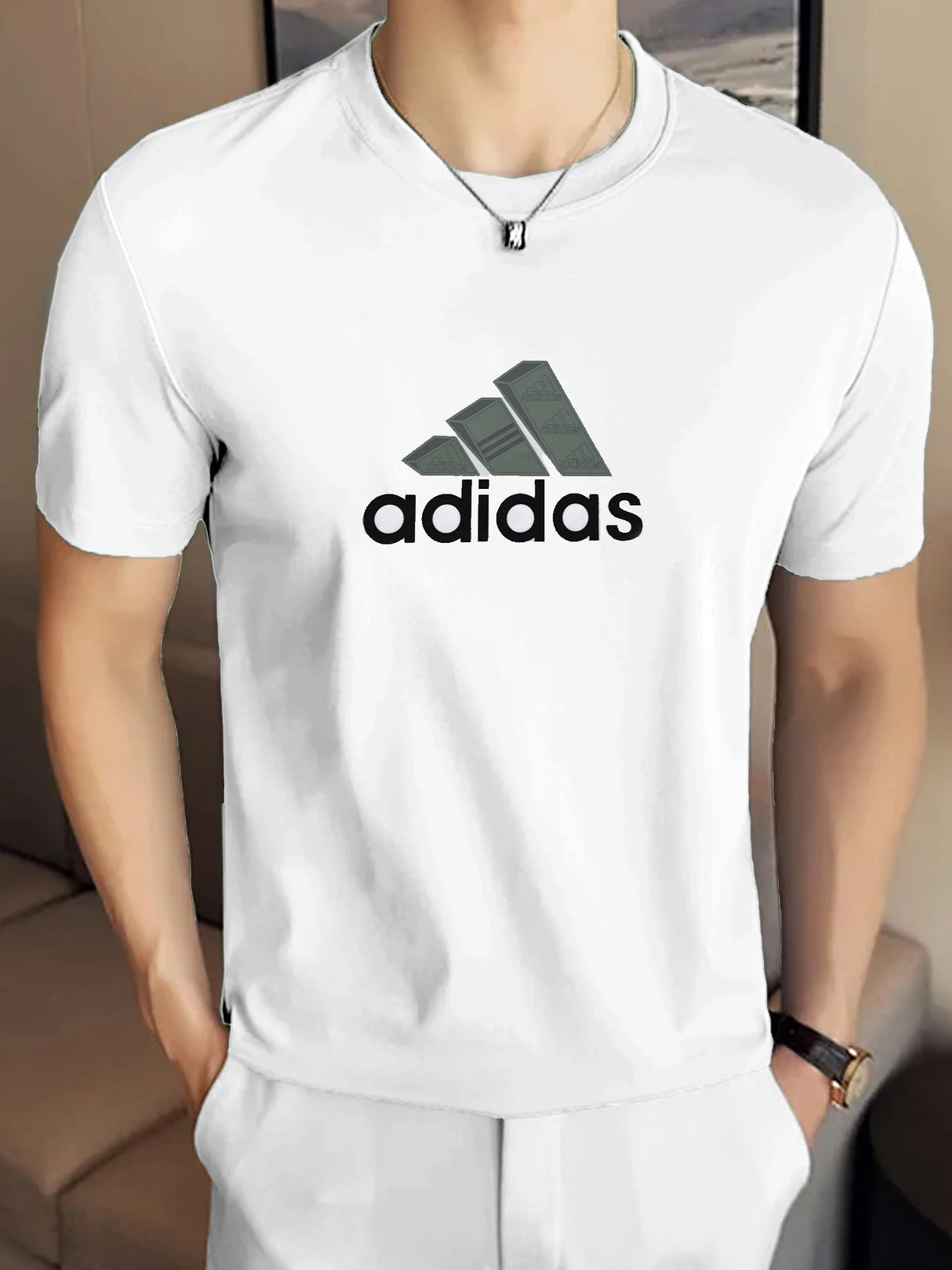 Adds Typography Badge Imported Round Neck T-Shirt