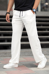 Relaxed Straight Baggy Loose Bottom Trouser in White