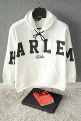 Turbo Harlem Signature Slogan Fleece Hoodie In White