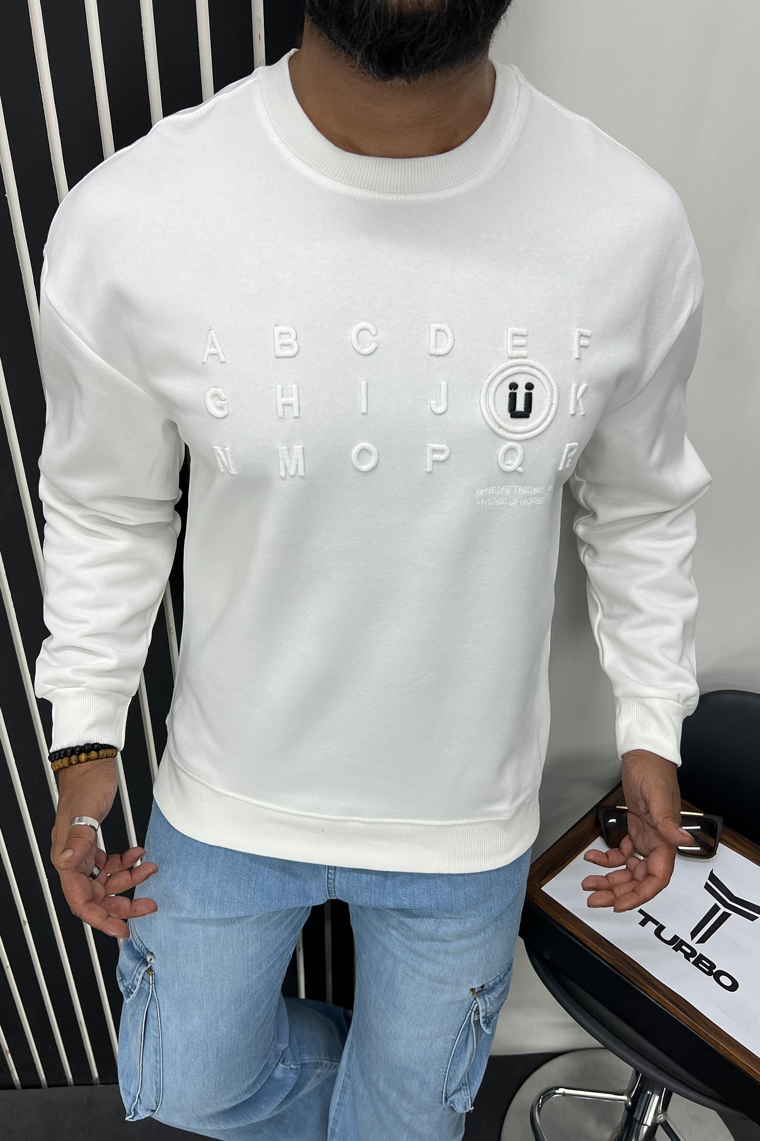 Alphabet Writing Full Sleeves Men's Sweatshirt