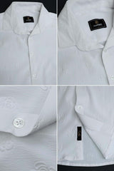 Embossed Floral All Over Casual Shirt In White