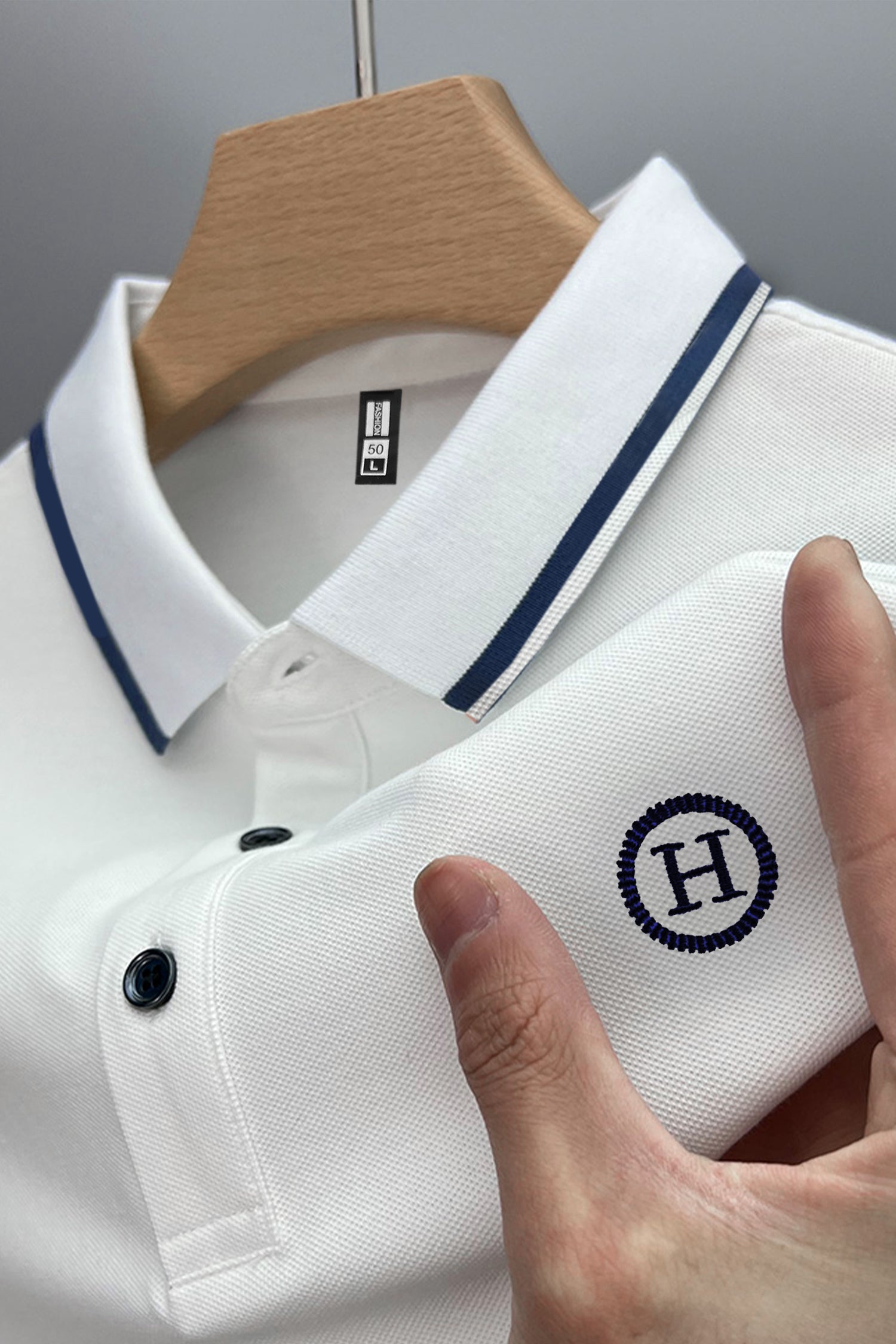 Custom Detail Lapel Men's Polo Shirt