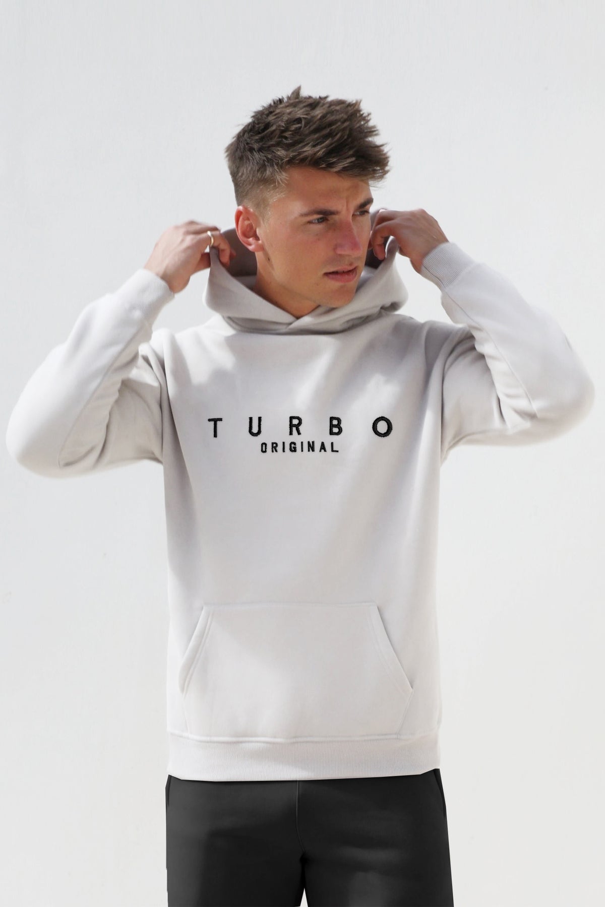 Turbo Original Signature Fleece Hoodie In White