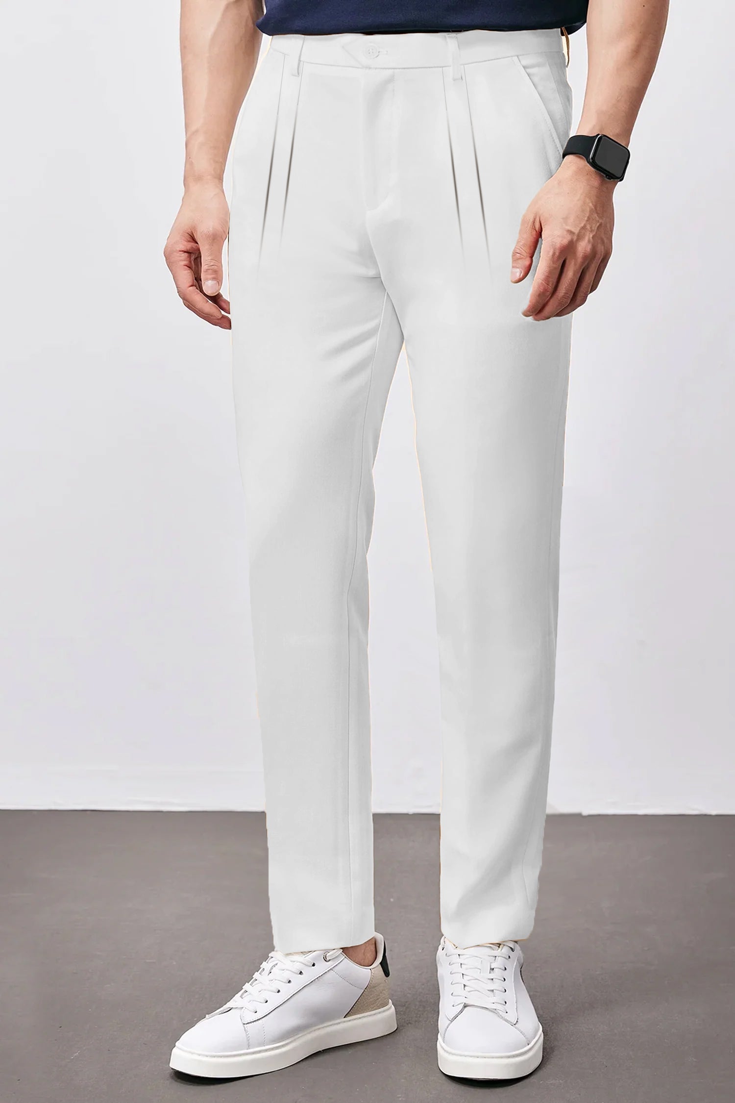 Double Plate Men's Carrot Fit Cotton Pant